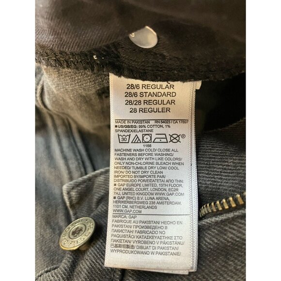 GAP Wide Leg Denim Jeans Pant Black High Rise Stride Size 28/6R - Picture 12 of 12